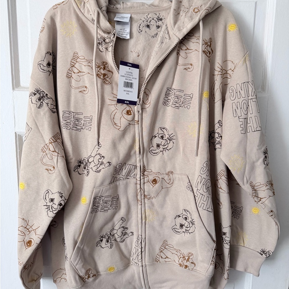 Disney Lion King Women's Character Embroidered Jacket Hoodie Xxl NWT